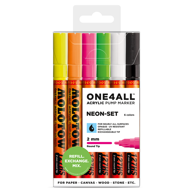 ONE4ALL™ 127HS 2mm 6x - Neon-Set - Clearbox