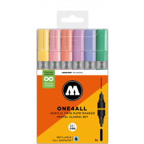 ONE4ALL™ Acrylic Twin 1,5mm/4mm 6x Pastel Classic Set-Clear Box