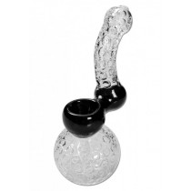 Crystal Bubbler Glass Pipe black