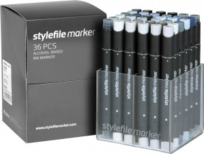 STYLEFILEMARKER 36 grey set
